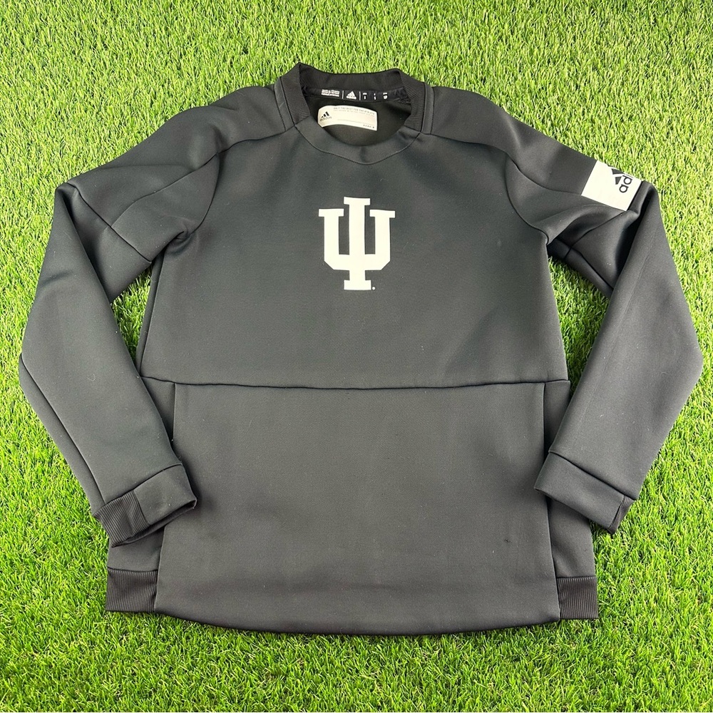 Adidas IU Indiana Hoosiers Performance Pullover Crew Women’s Sz Small Black TEAM